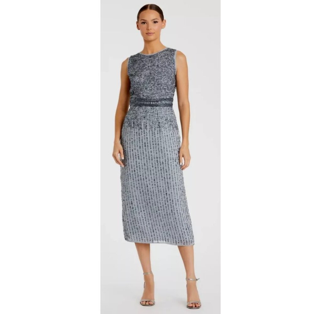 Elegant Sleeveless Gray Dress
